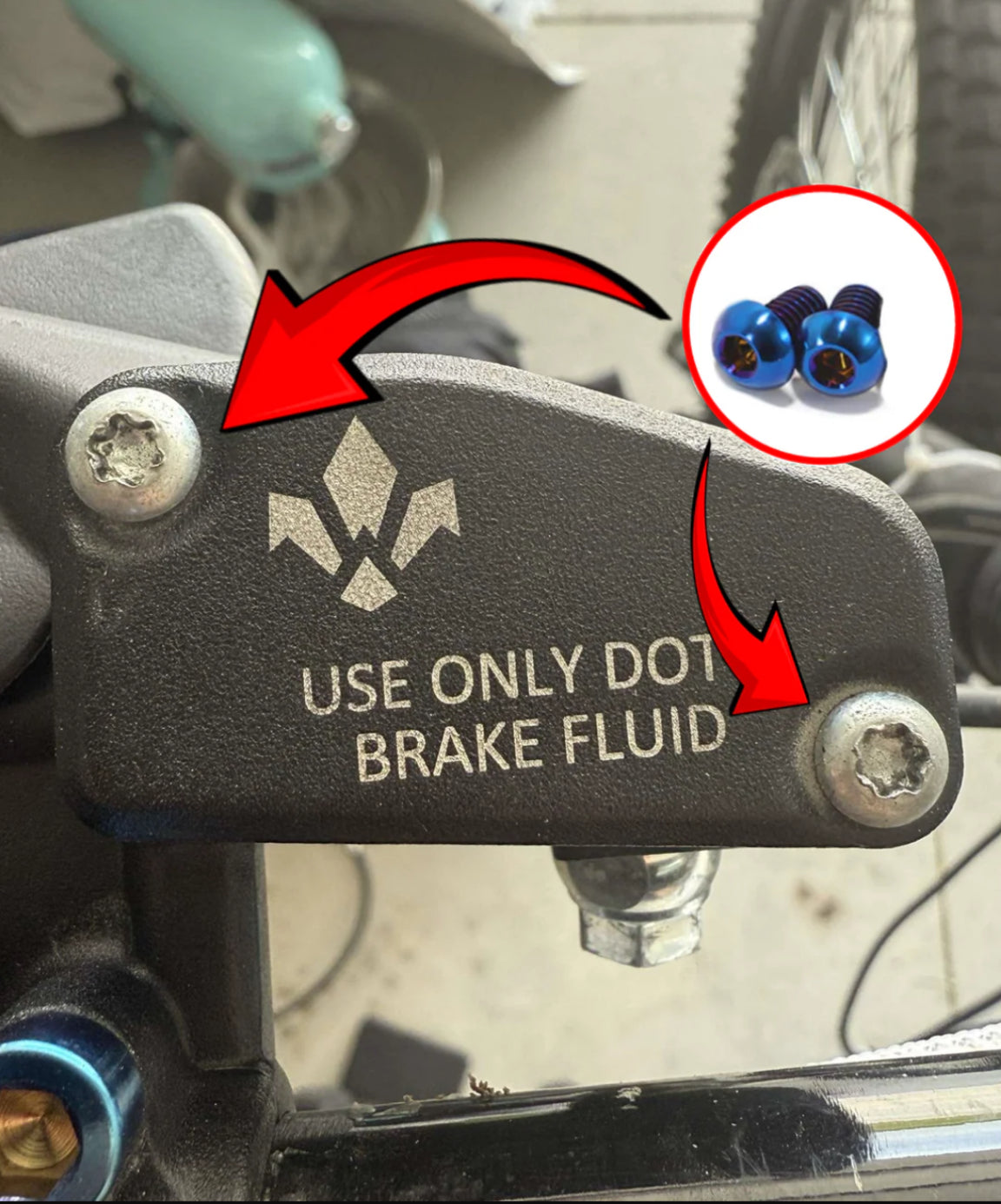 Titanium brake reservoir bolts