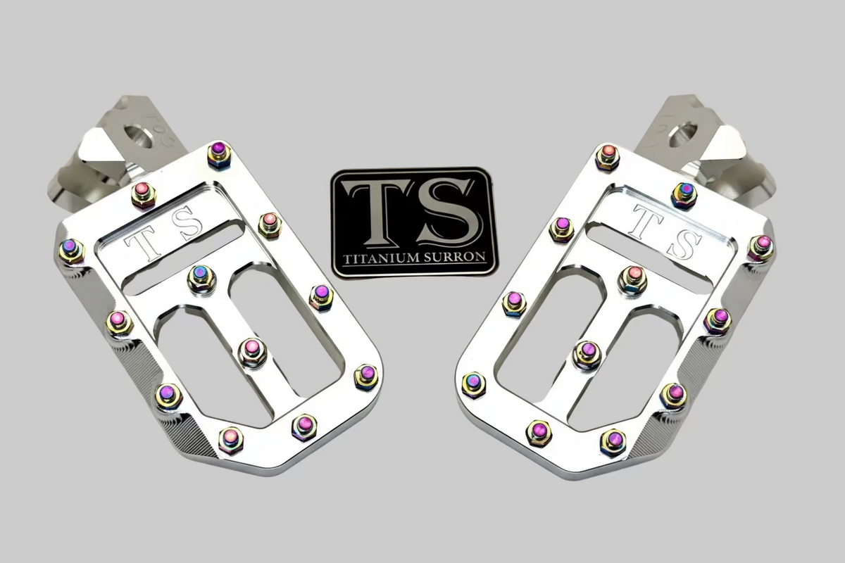 TS Custom Foot Pegs w/ Titanium Grips for Surron and Most Light E-moto-32