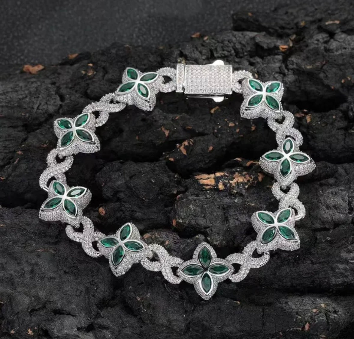 925 silver green bracelet-1