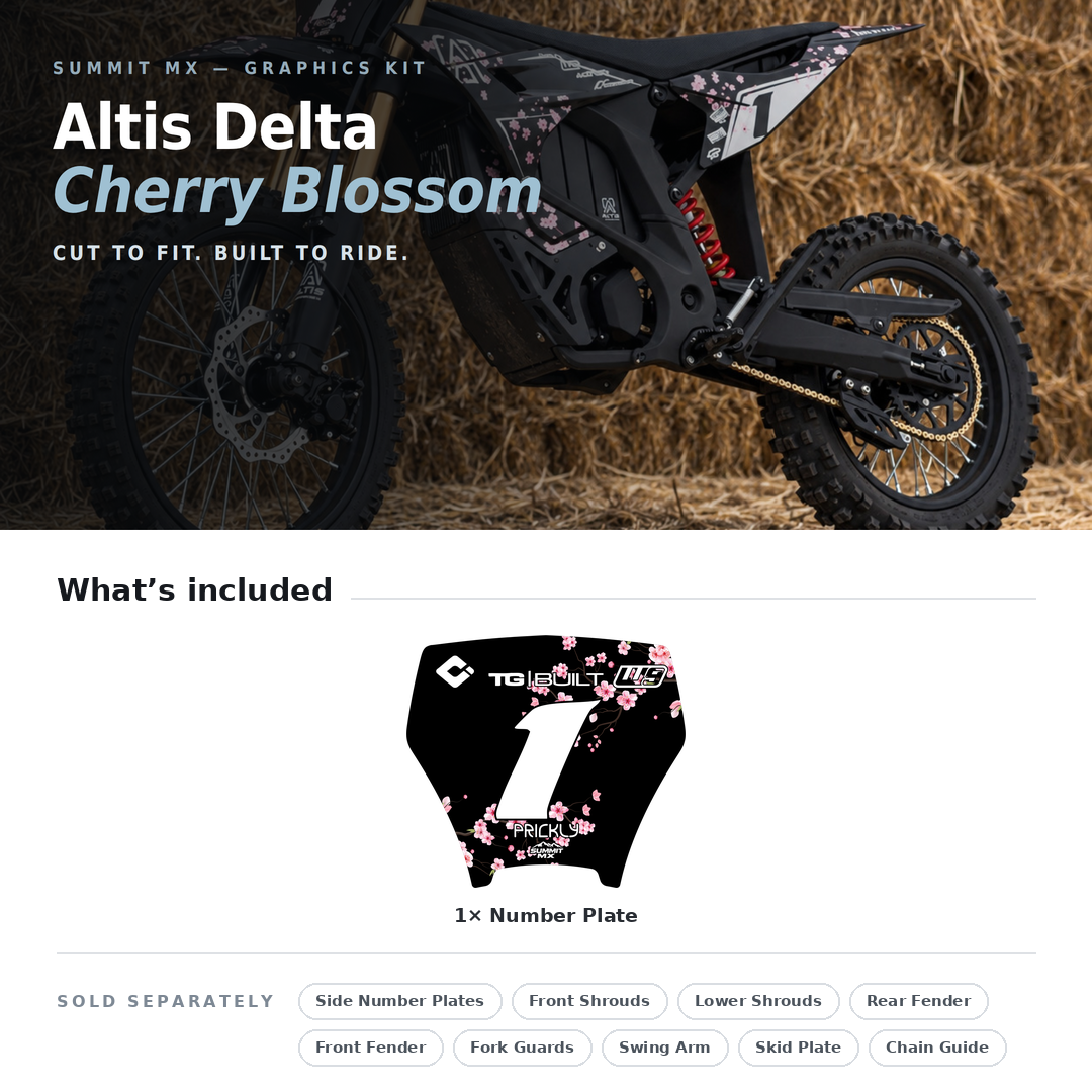 Cherry Blossom Decal for Altis Delta Number Plate-3