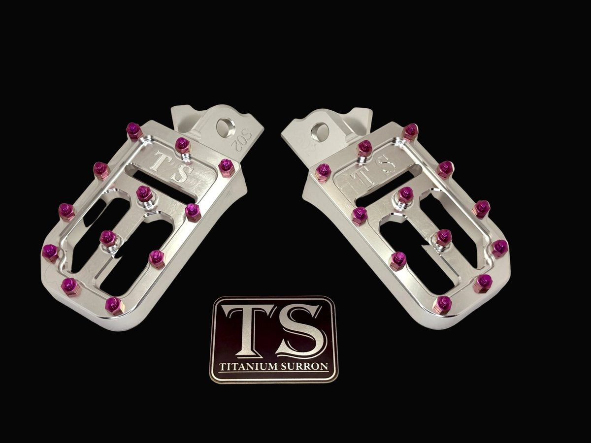 TS Custom Foot Pegs w/ Titanium Grips for Surron and Most Light E-moto-31