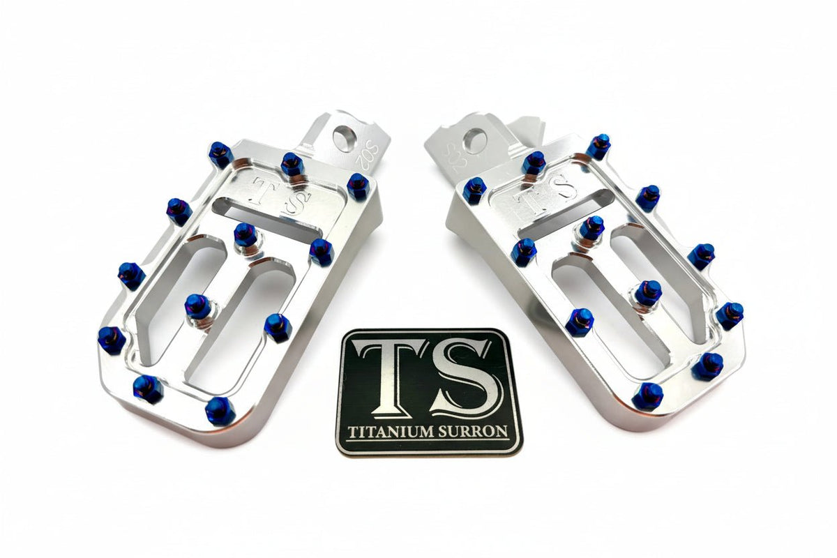 TS Custom Foot Pegs w/ Titanium Grips for Surron and Most Light E-moto-29