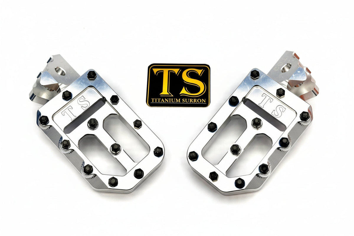 TS Custom Foot Pegs w/ Titanium Grips for Surron and Most Light E-moto-2