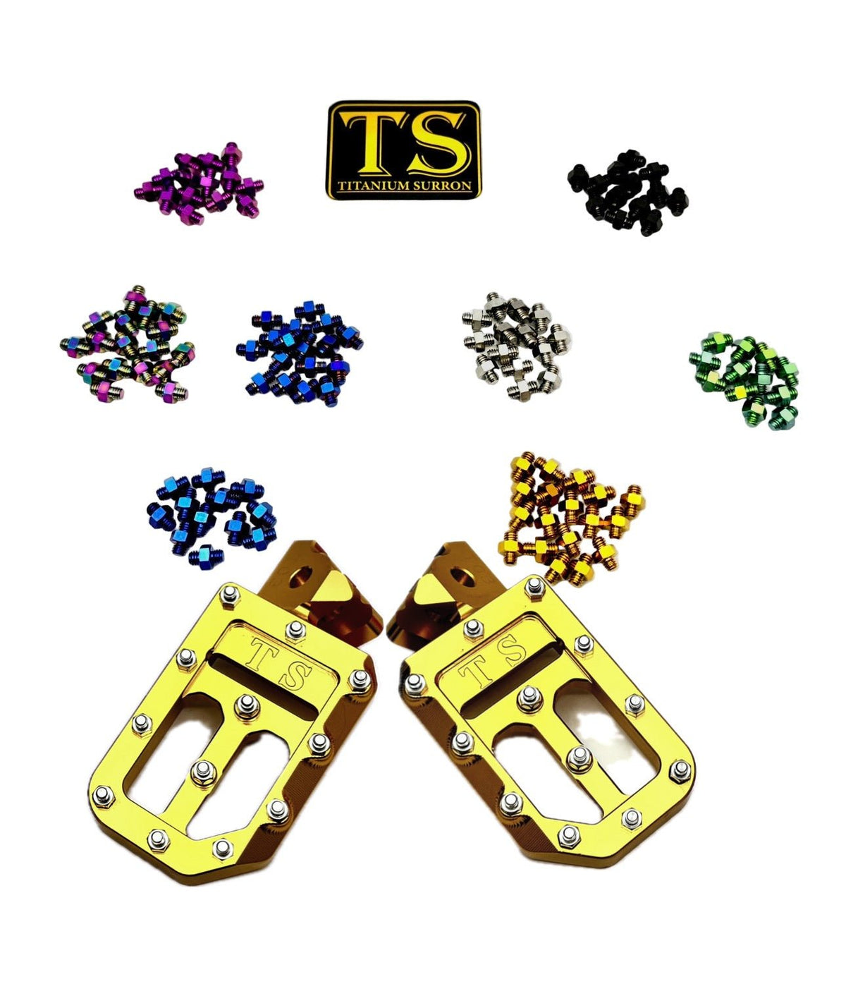 TS Custom Foot Pegs w/ Titanium Grips for Surron and Most Light E-moto-20