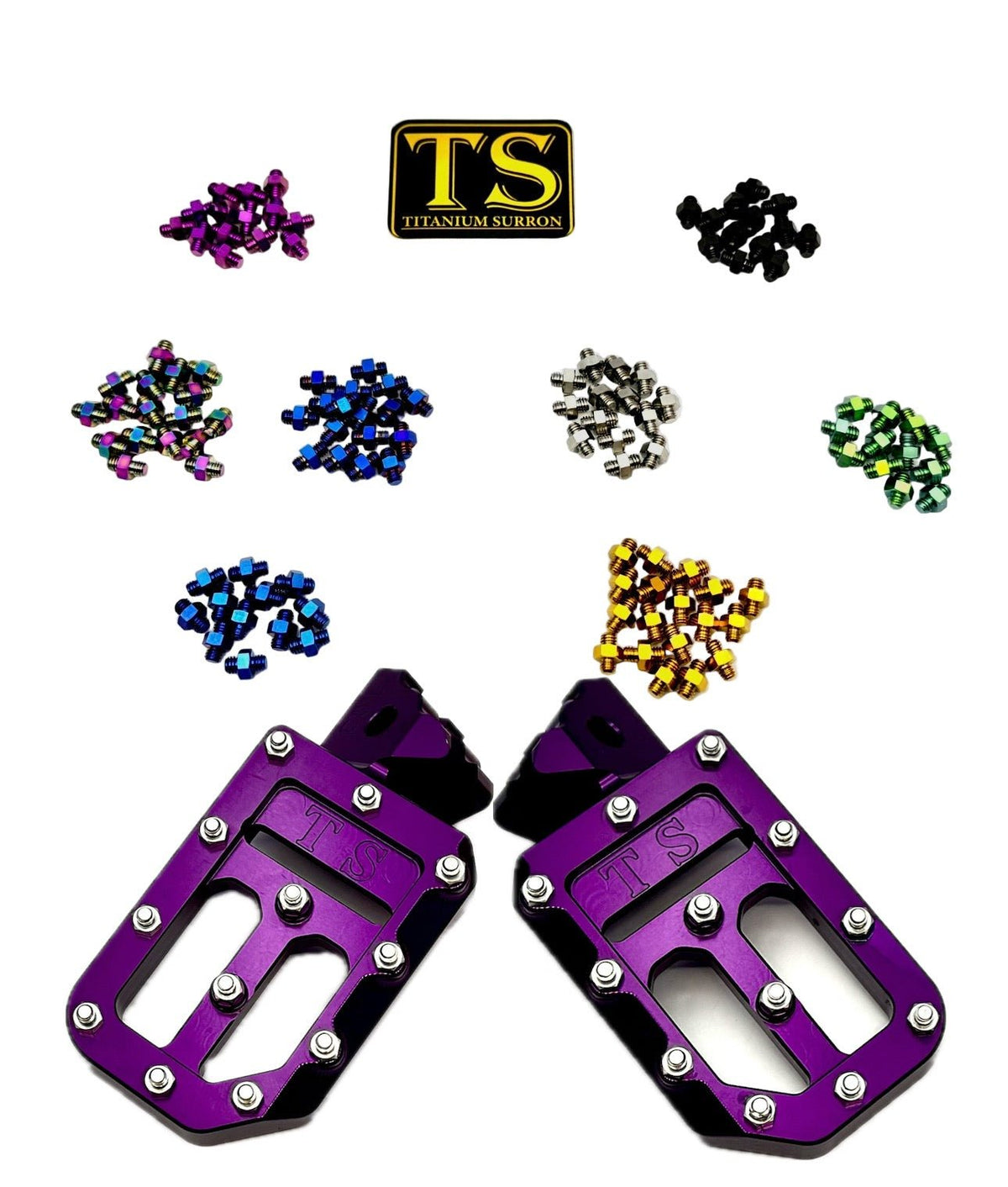 TS Custom Foot Pegs w/ Titanium Grips for Surron and Most Light E-moto-21