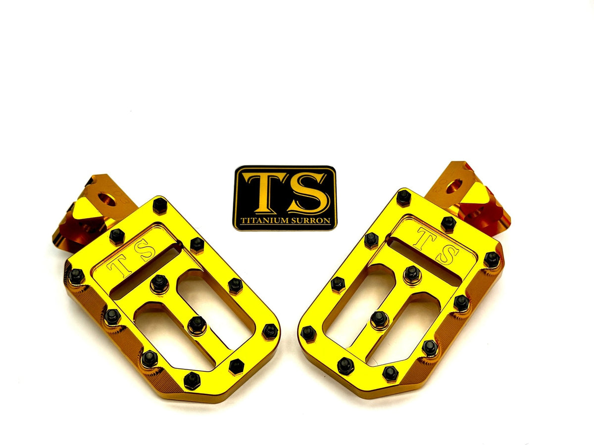TS Custom Foot Pegs w/ Titanium Grips for Surron and Most Light E-moto-9