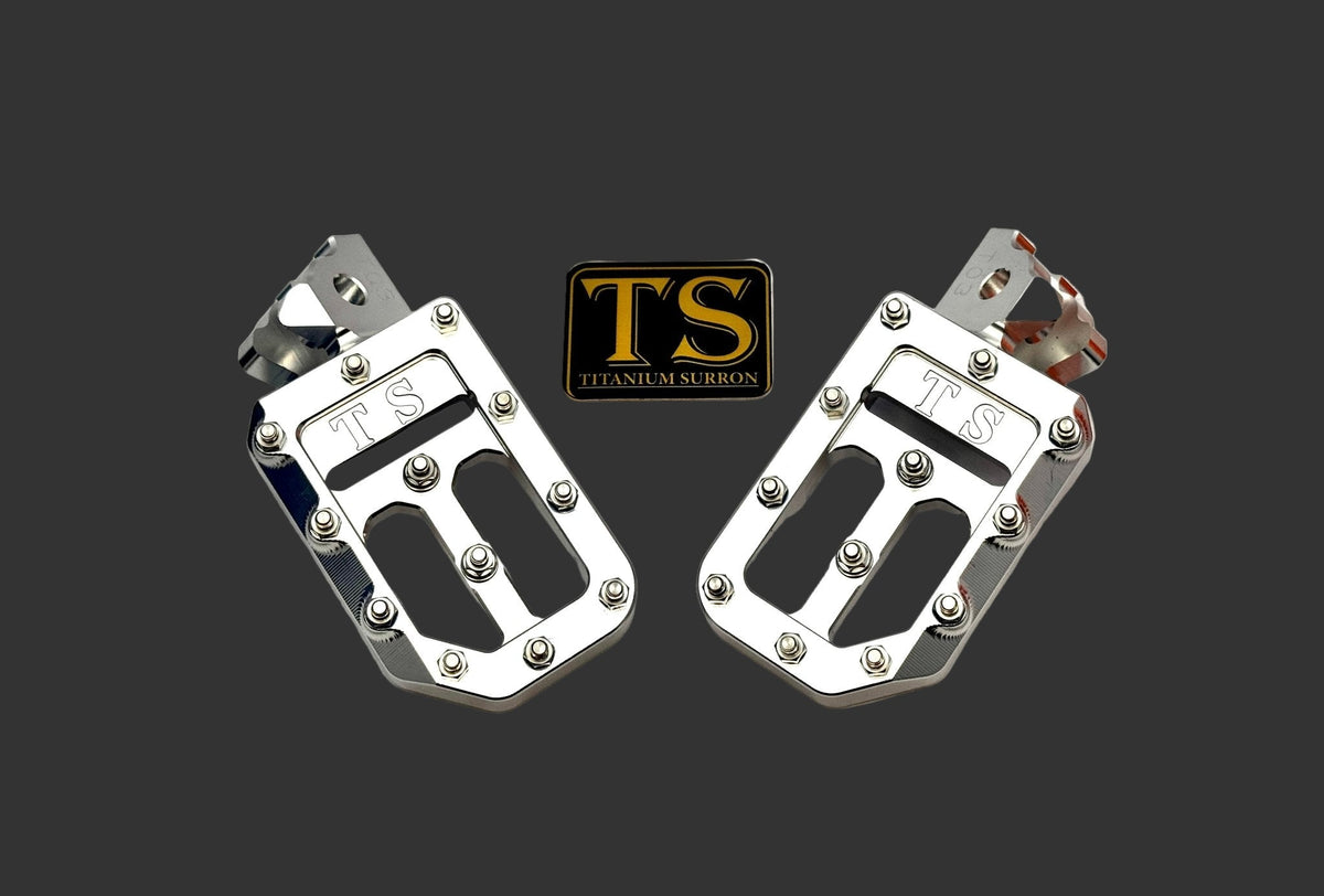 TS Custom Foot Pegs w/ Titanium Grips for Surron and Most Light E-moto-1