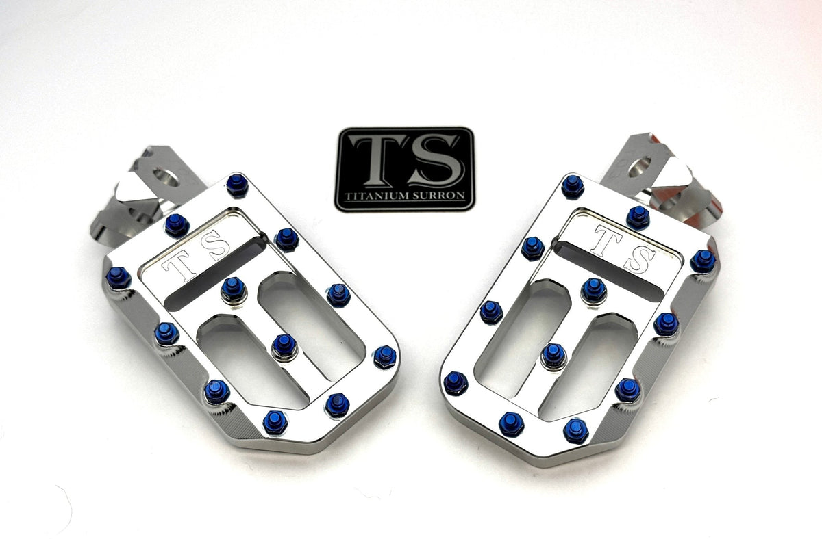TS Custom Foot Pegs w/ Titanium Grips for Surron and Most Light E-moto-3