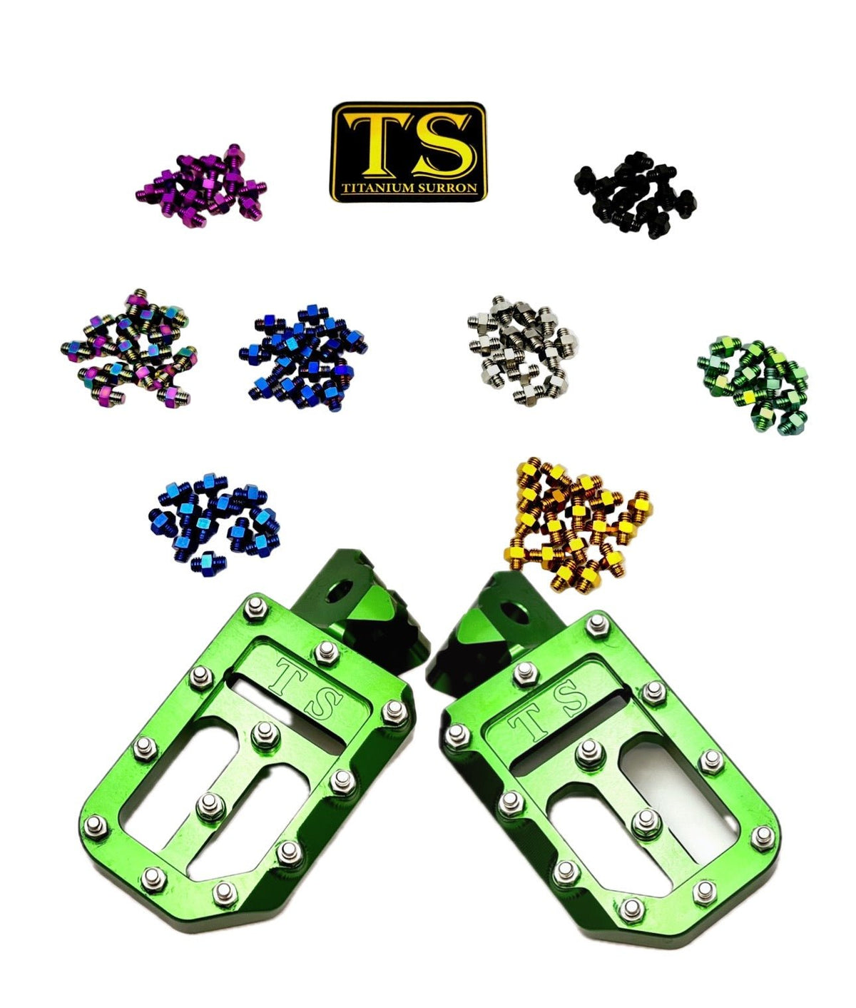 TS Custom Foot Pegs w/ Titanium Grips for Surron and Most Light E-moto-18