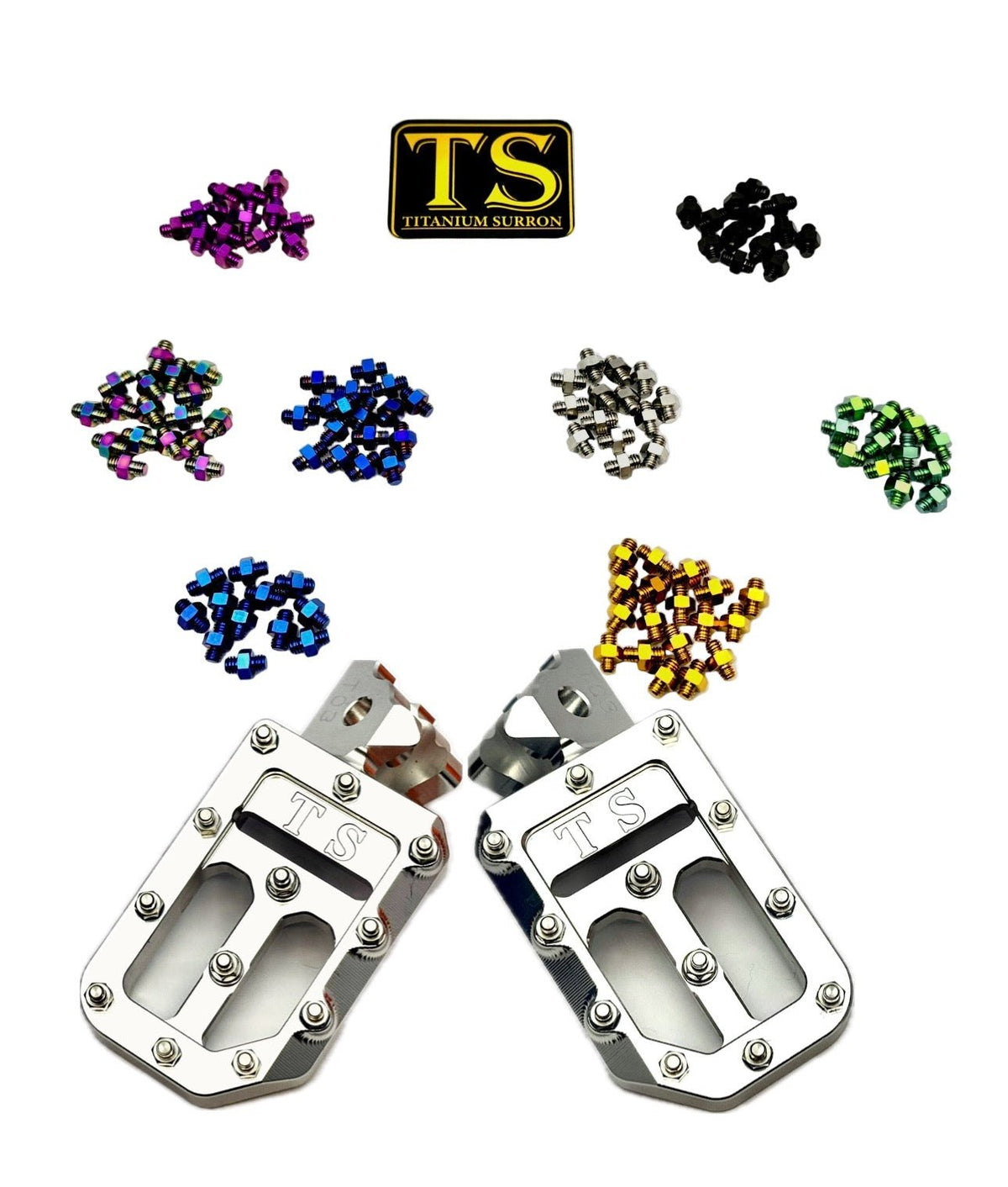 TS Custom Foot Pegs w/ Titanium Grips for Surron and Most Light E-moto-17